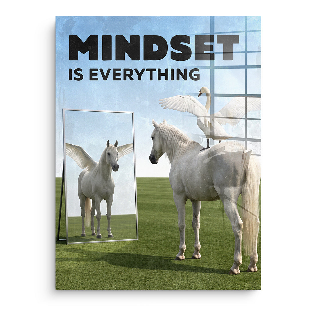 DOTCOMCANVAS Acrylglasbild Mindset Is Everything Pegasus ohne Rahmen