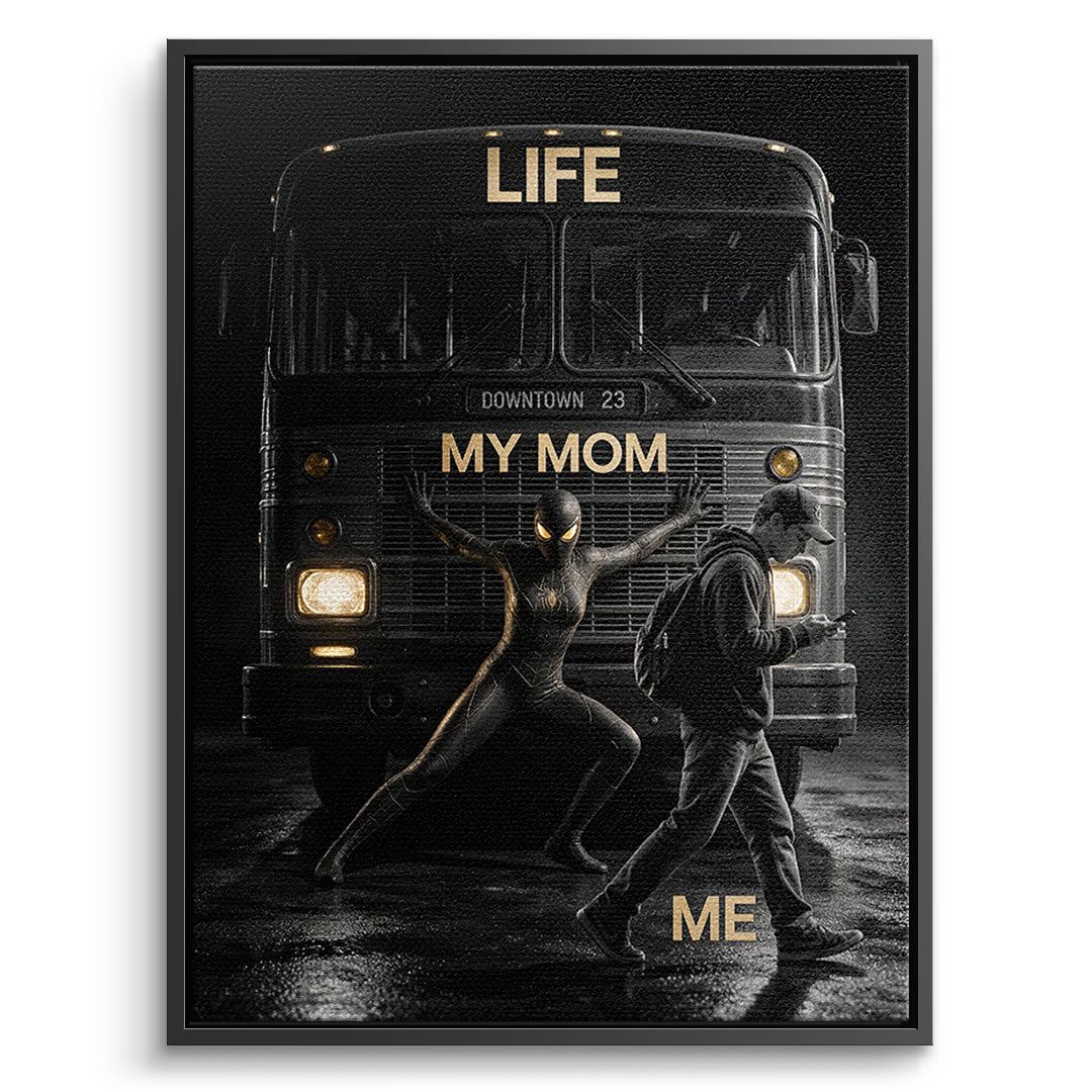 DOTCOMCANVAS Leinwandbild Life My Mom Me im schwarzen Premium-Rahmen