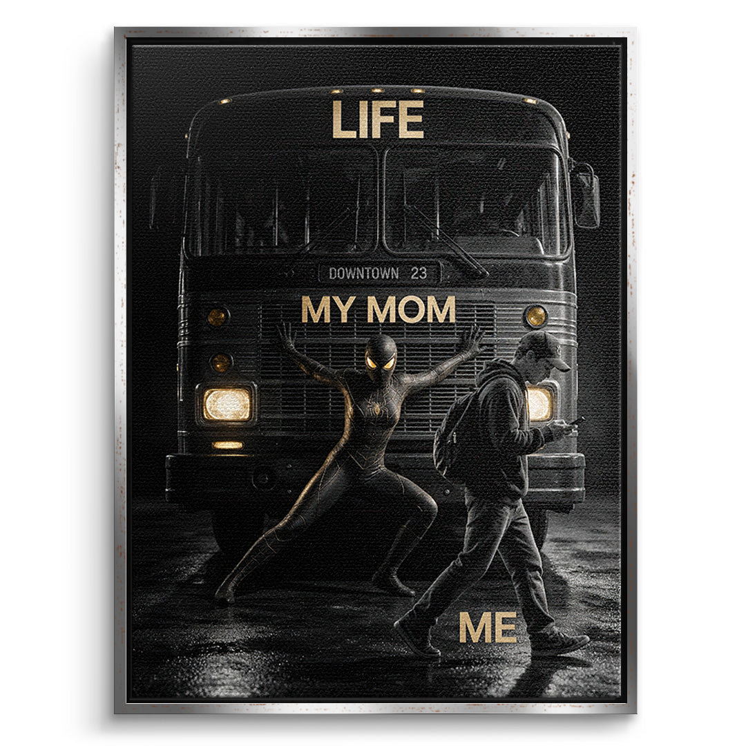 DOTCOMCANVAS Leinwandbild Life My Mom Me im silbernen Premium-Rahmen