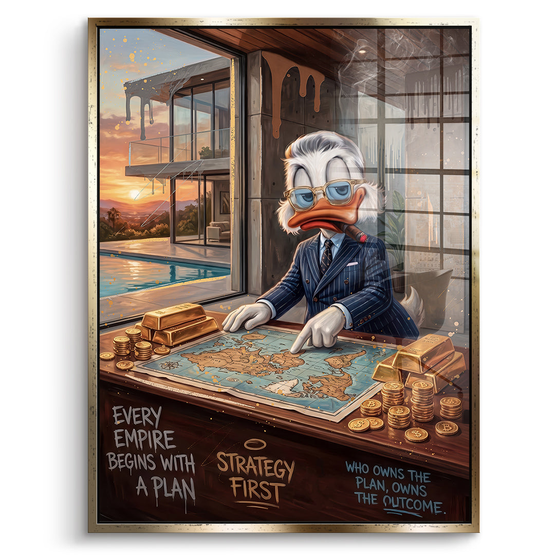 DOTCOMCANVAS Acrylglasbild Vision First im goldenen Premium-Rahmen