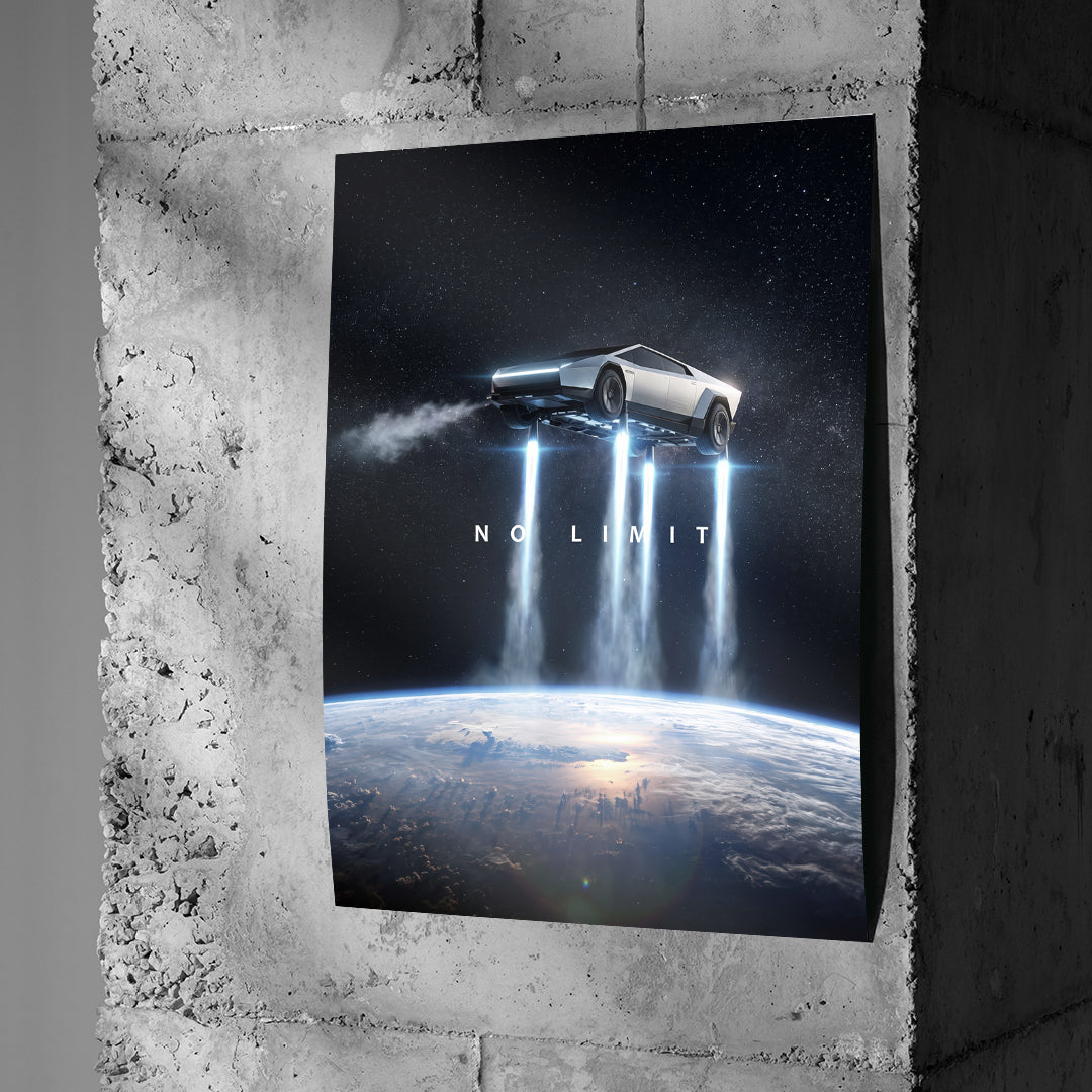 Poster No Limit Orbit an einer Betonwand