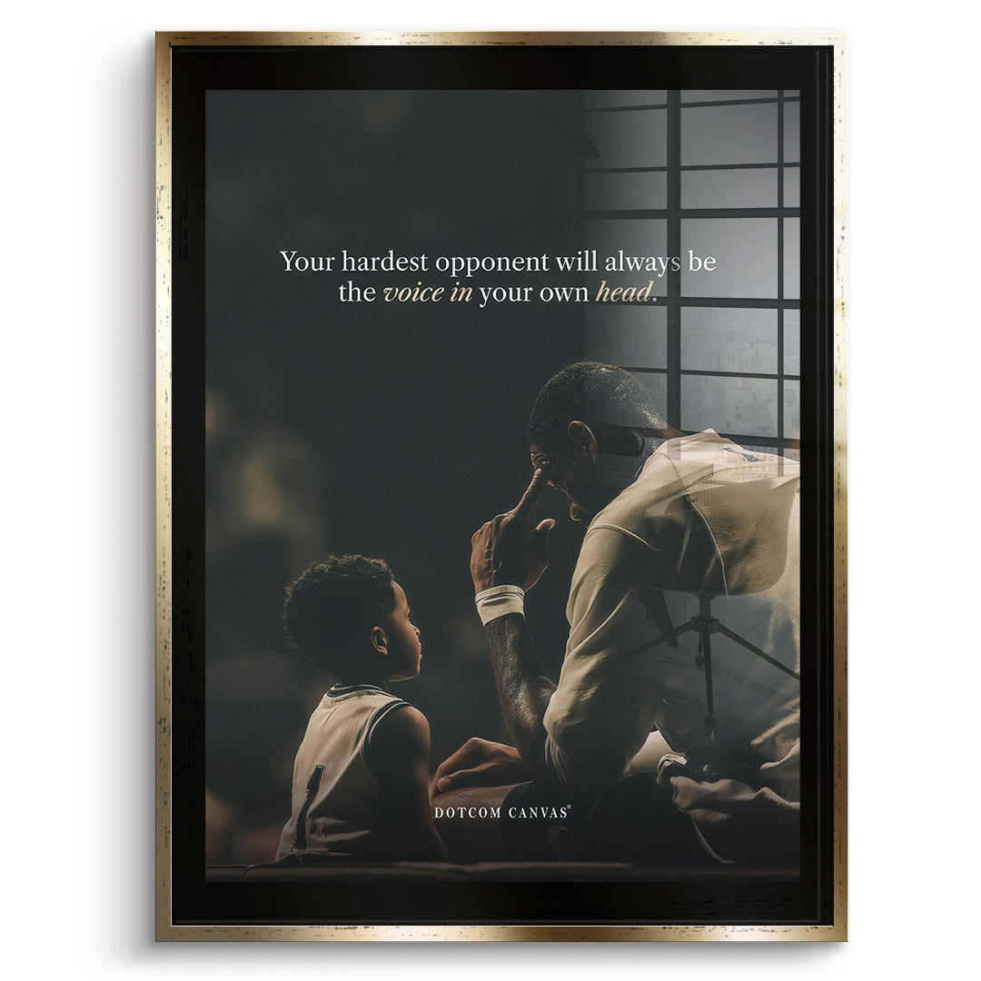 DOTCOMCANVAS Acrylglasbild Your Hardest Opponent Classic im goldenen Premium-Rahmen