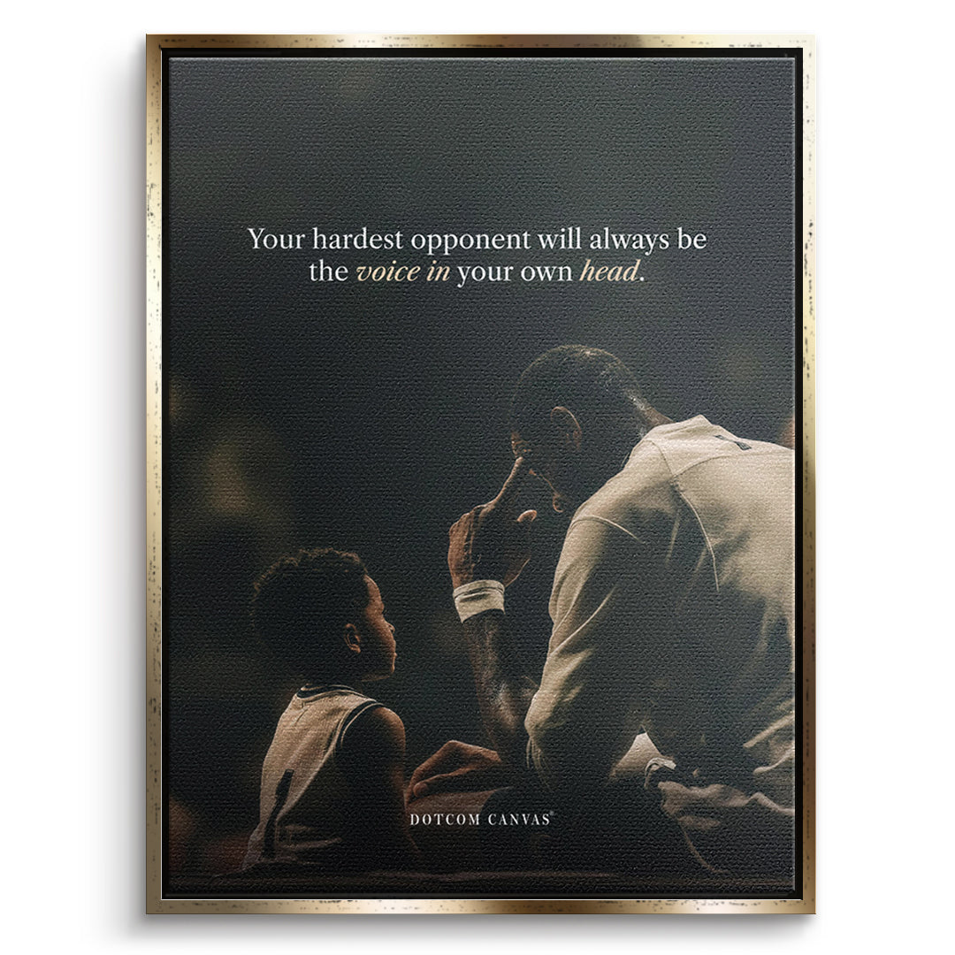 DOTCOMCANVAS Leinwandbild Your Hardest Opponent Classic im goldenen Premium-Rahmen