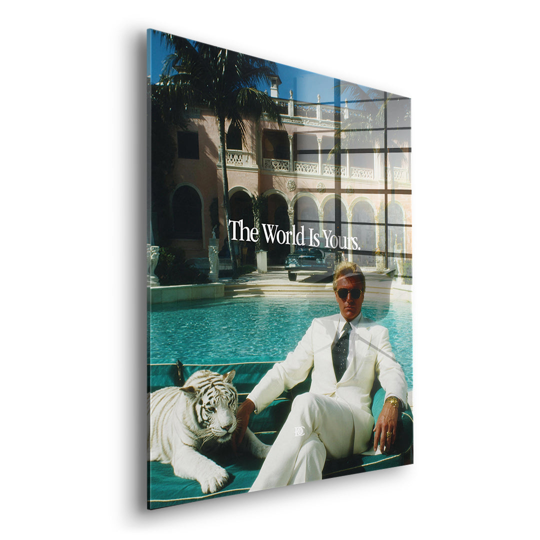 Seitenansicht des Acrylglasbilds The World Is Yours Tiger ohne Rahmen
