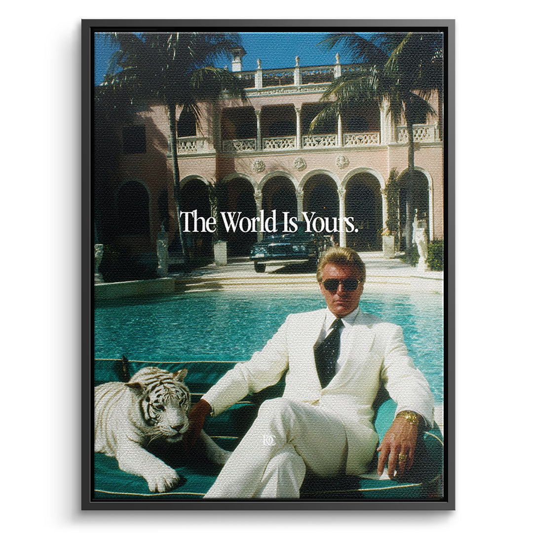 DOTCOMCANVAS Leinwandbild The World Is Yours Tiger im schwarzen Premium-Rahmen