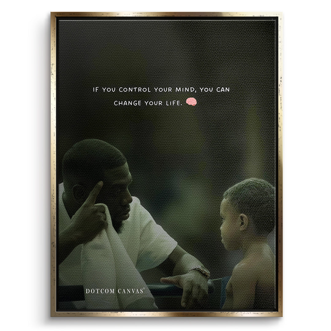 DOTCOMCANVAS Leinwandbild Control Your Mind im goldenen Premium-Rahmen