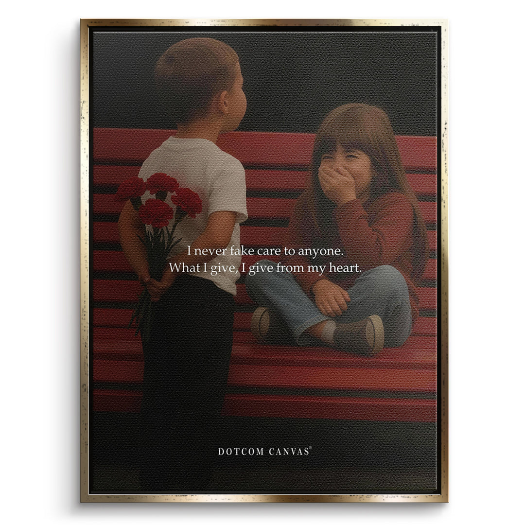 DOTCOMCANVAS Leinwandbild From My Heart im goldenen Premium-Rahmen