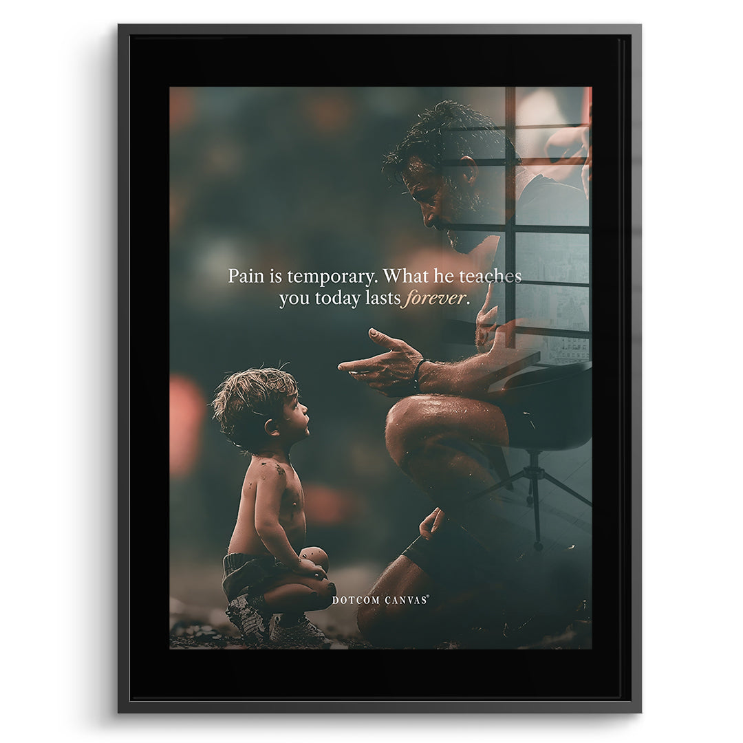 DOTCOMCANVAS Acrylglasbild Pain Is Temporary im schwarzen Premium-Rahmen