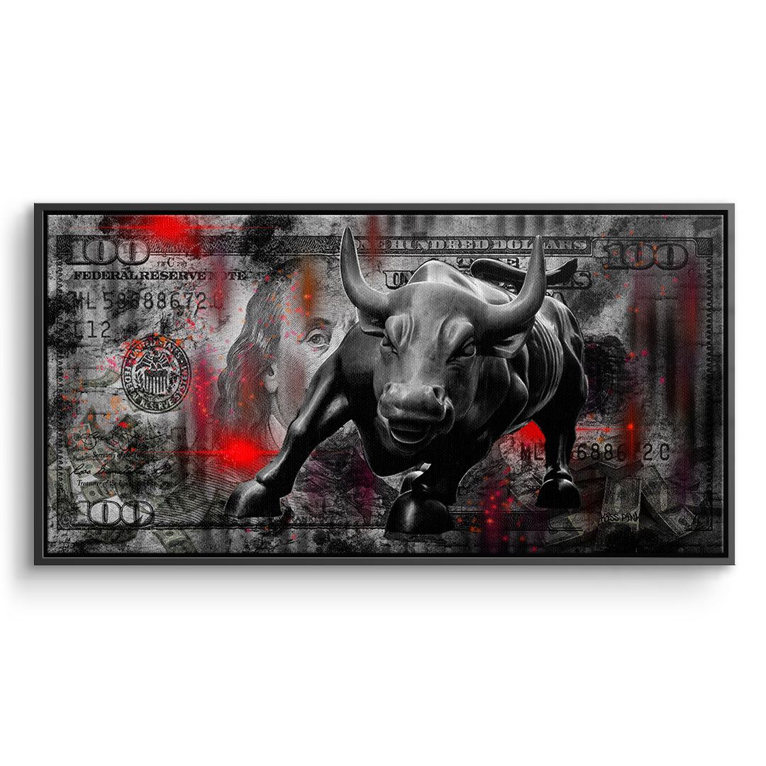 DOTCOMCANVAS Leinwandbild Bill And Bull im schwarzen Premium-Rahmen