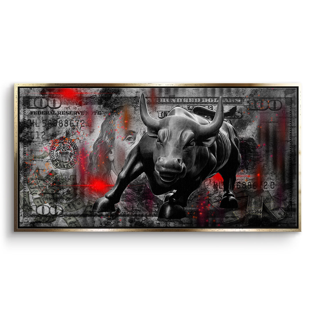 DOTCOMCANVAS Leinwandbild Bill And Bull im goldenen Premium-Rahmen