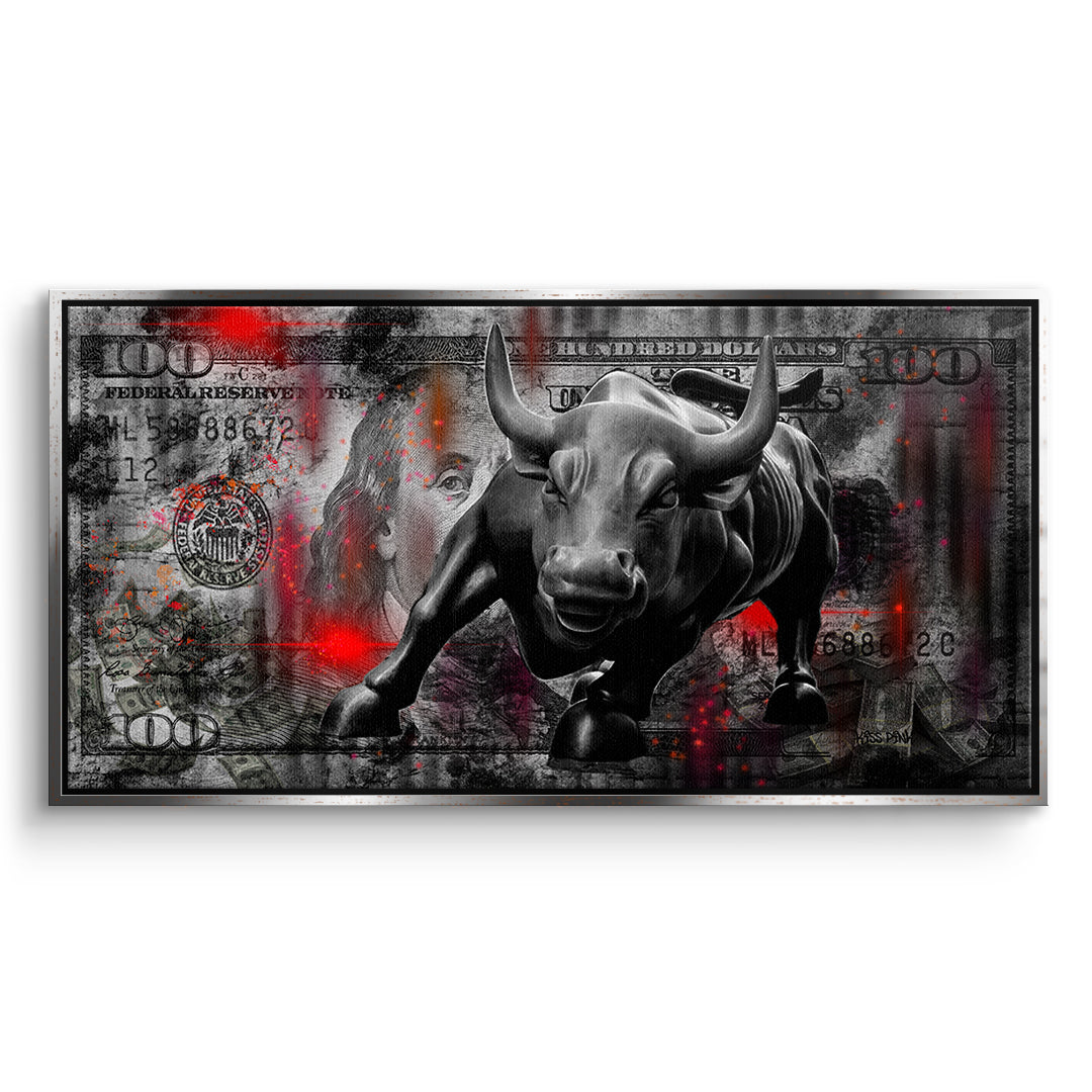DOTCOMCANVAS Leinwandbild Bill And Bull im silbernen Premium-Rahmen