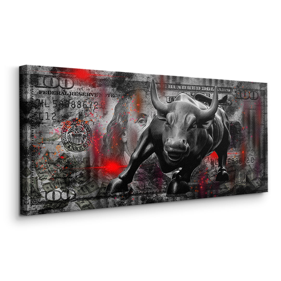 Seitenansicht des Leinwandbilds Bill And Bull ohne Rahmen