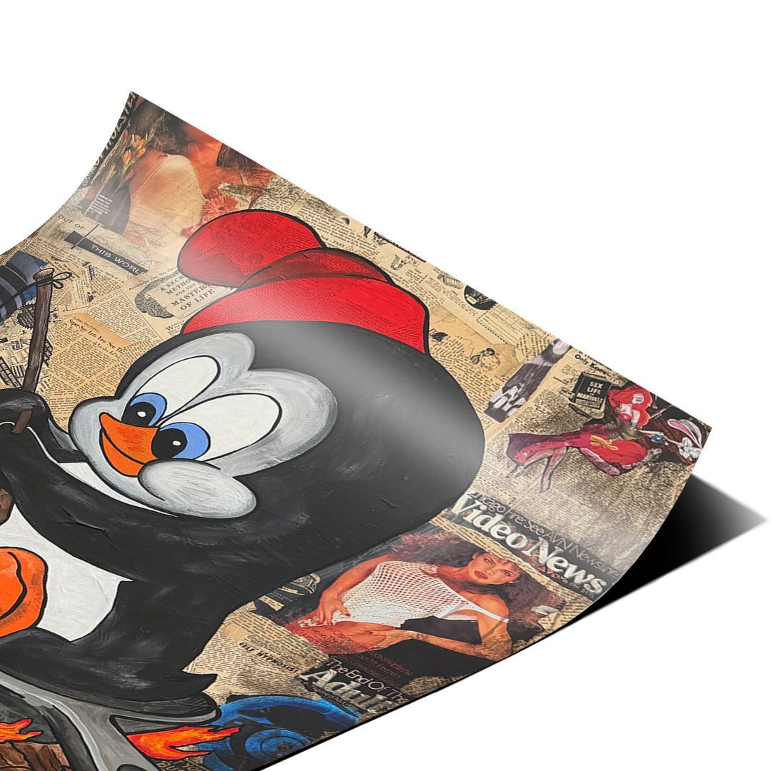 Eckdetail des Posters Hot Pan Penguin