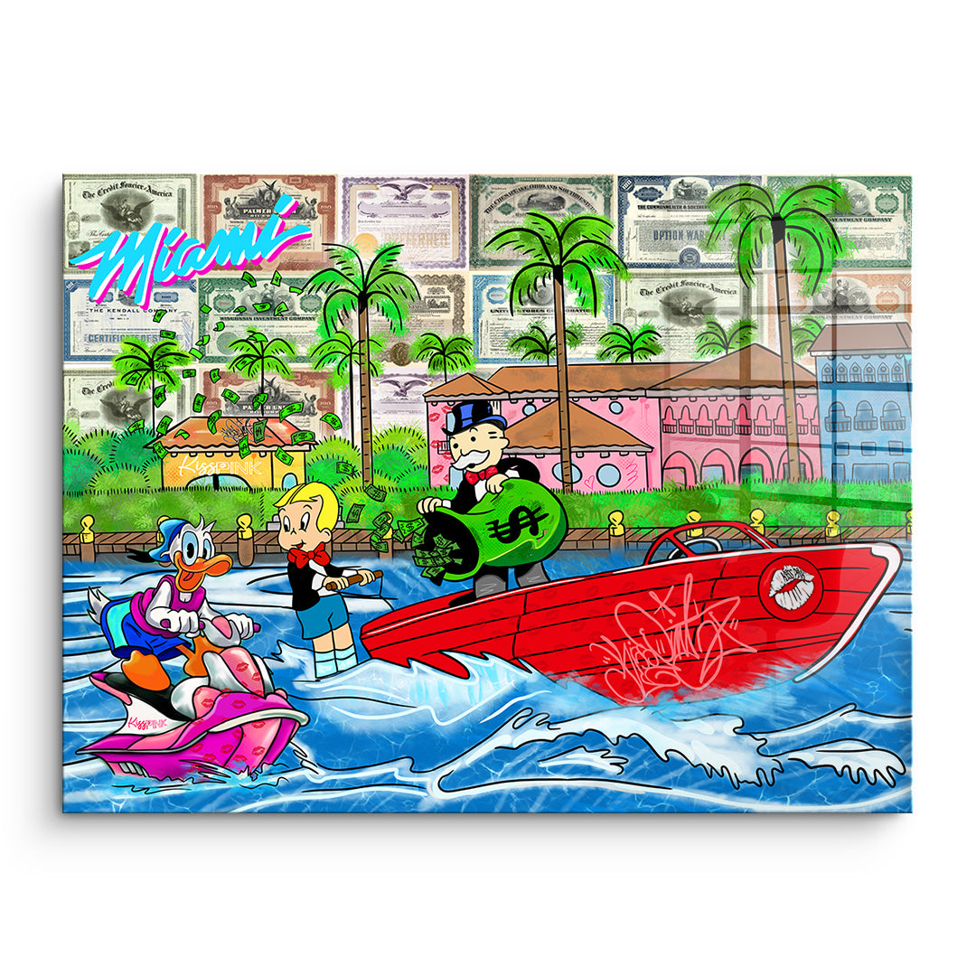 DOTCOMCANVAS Acrylglasbild Miami Water Life ohne Rahmen