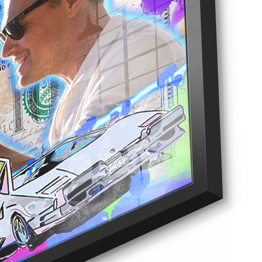 Detailaufnahme des 5mm Acrylglases, I Choose Rich Neon im schwarzen Rahmen