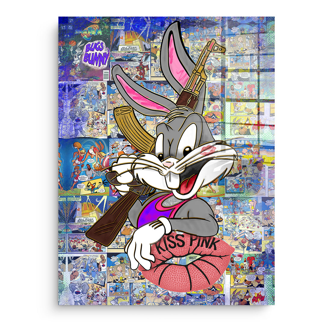 DOTCOMCANVAS Acrylglasbild Basketball Bunny ohne Rahmen