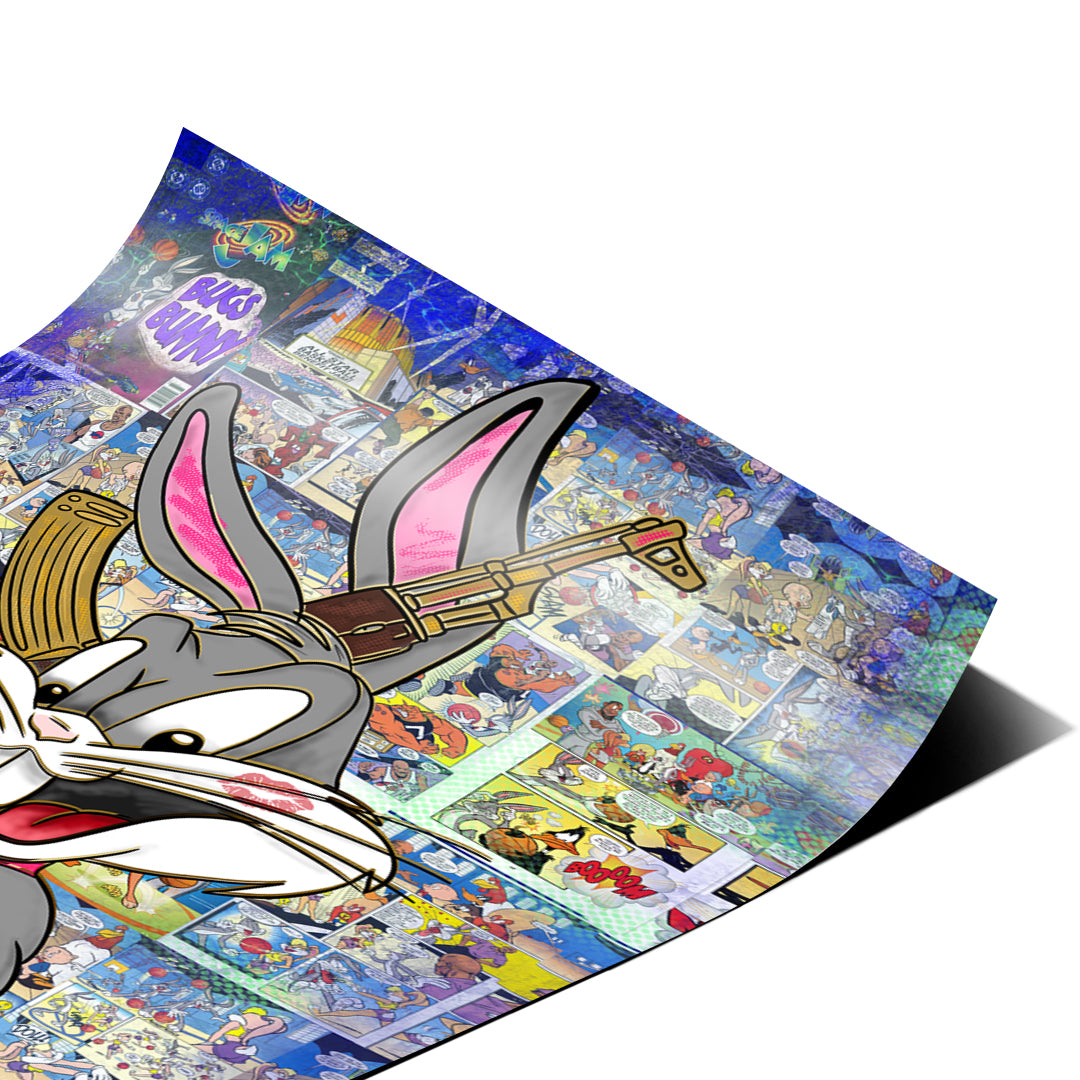Eckdetail des Posters Basketball Bunny