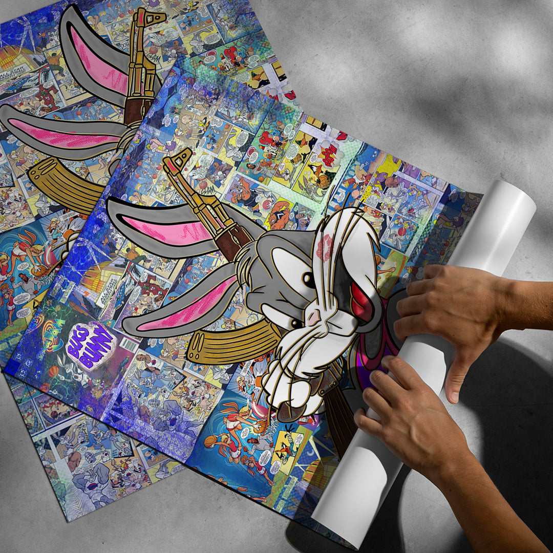 Aufgerolltes Poster Basketball Bunny
