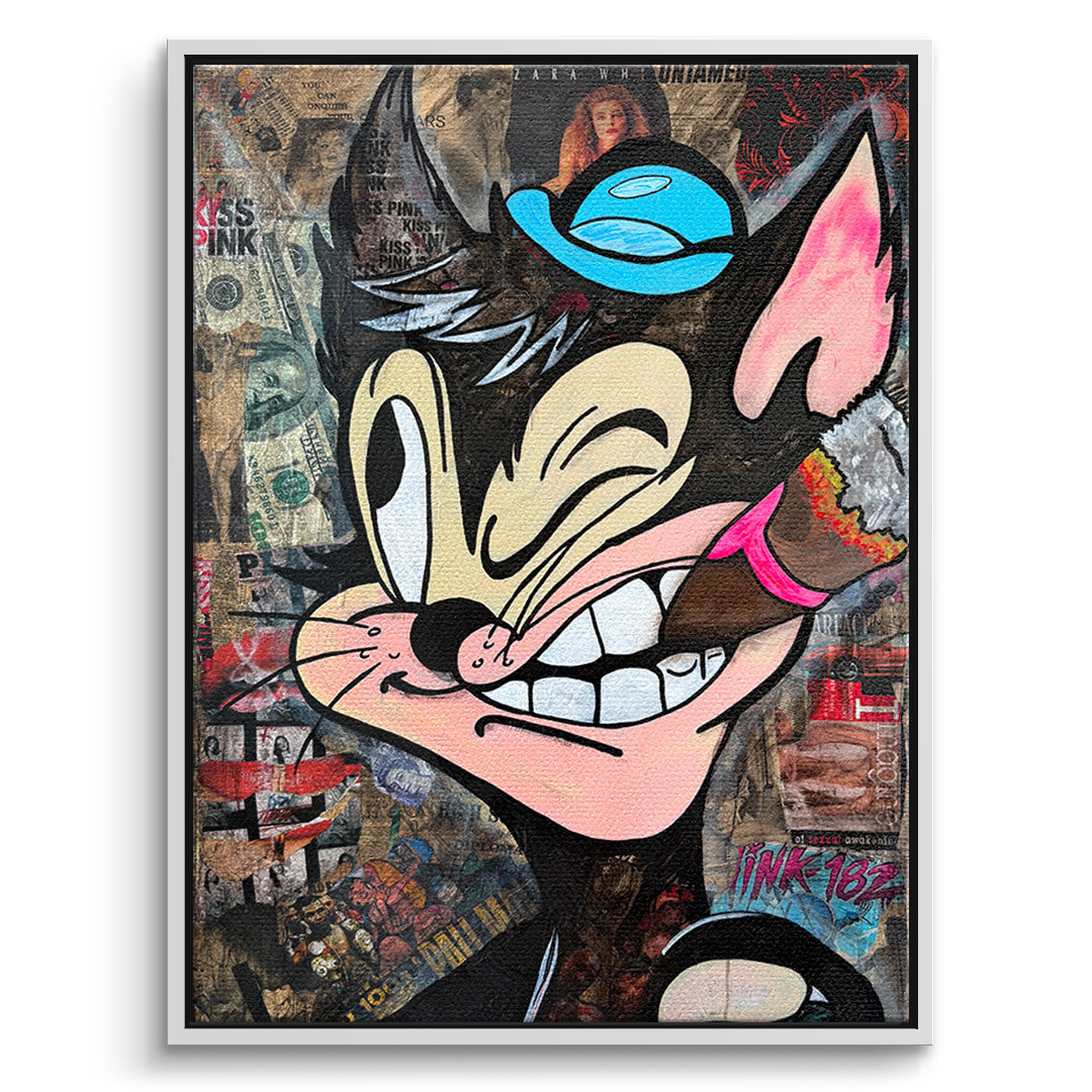 DOTCOMCANVAS Leinwandbild Cat Ahoy im weißen Premium-Rahmen