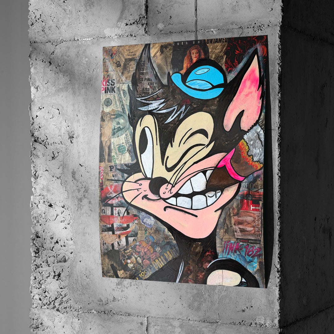 Poster Cat Ahoy an einer Betonwand