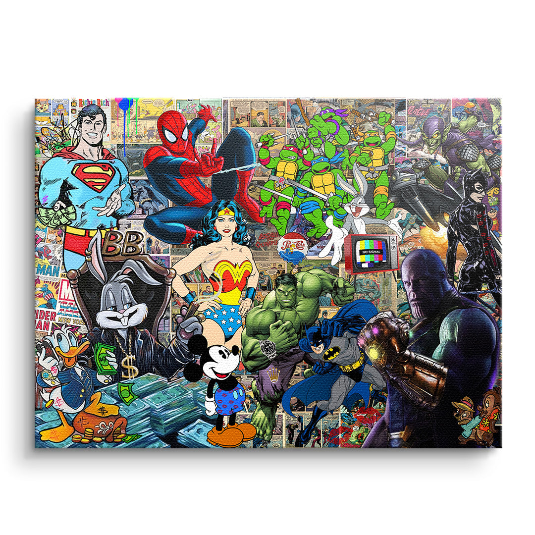 DOTCOMCANVAS Leinwandbild Superhero Collage ohne Rahmen