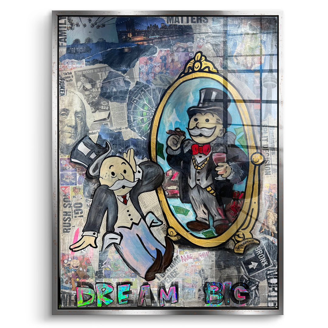DOTCOMCANVAS Acrylglasbild Dream Big Real im silbernen Premium-Rahmen