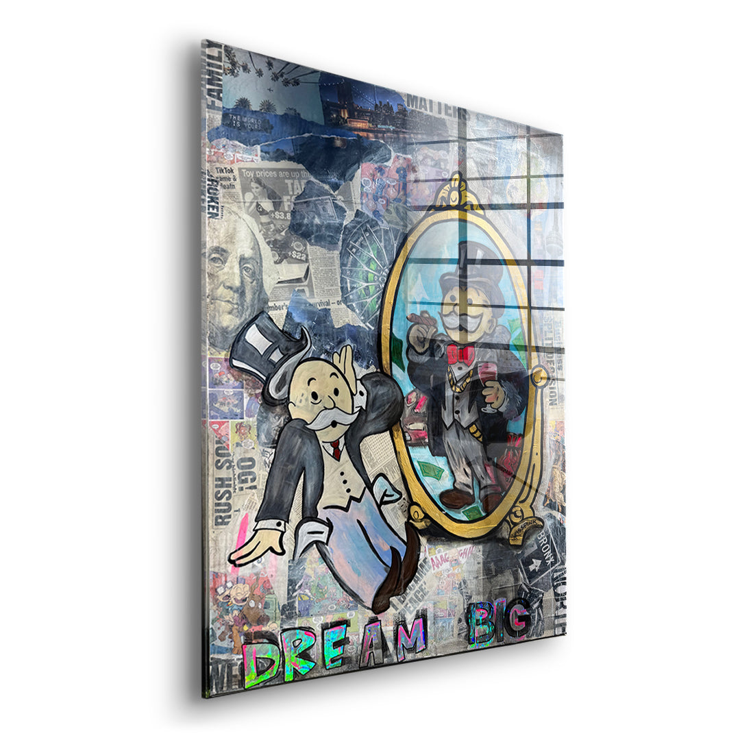 Seitenansicht des Acrylglasbilds Dream Big Real ohne Rahmen