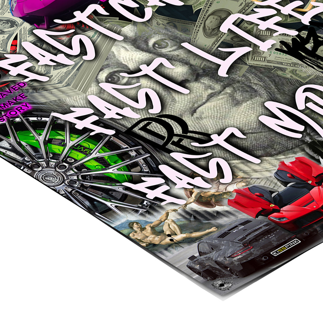 Eckdetail des Posters Fast Life