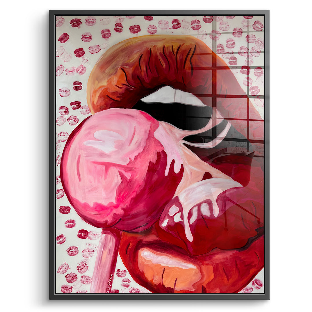 DOTCOMCANVAS Acrylglasbild Lollipop im schwarzen Premium-Rahmen