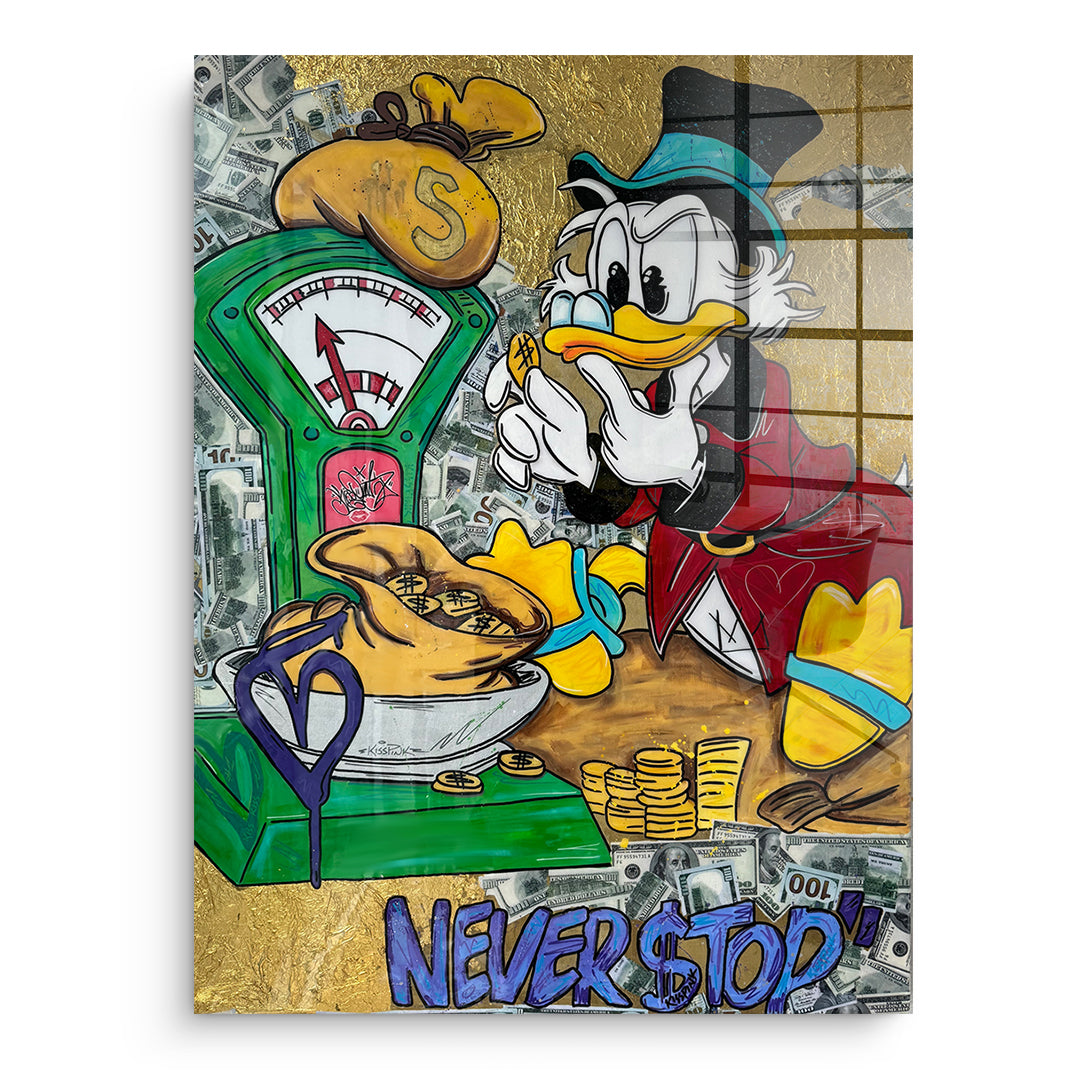 DOTCOMCANVAS Acrylglasbild Never Stop Duck ohne Rahmen