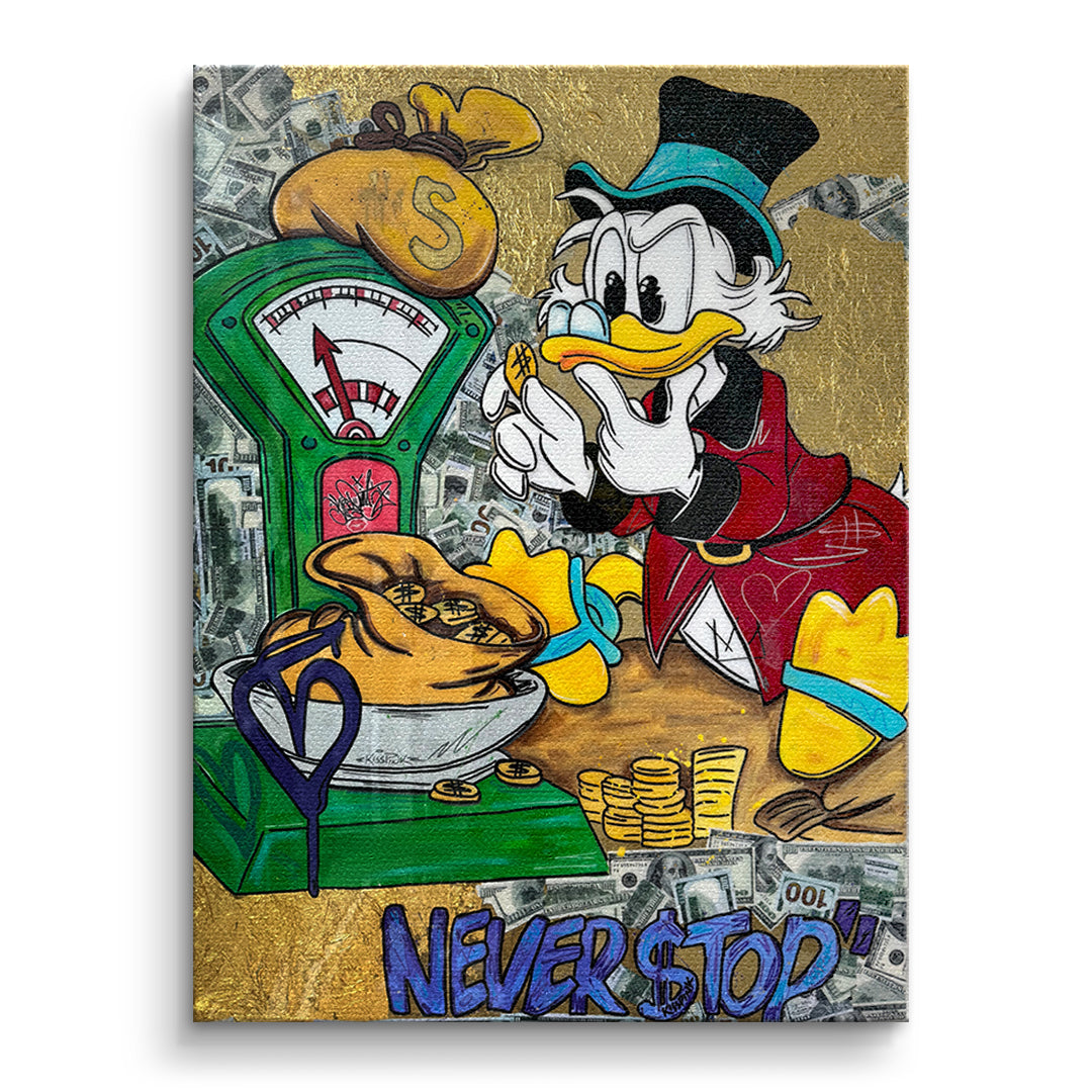 DOTCOMCANVAS Leinwandbild Never Stop Duck ohne Rahmen