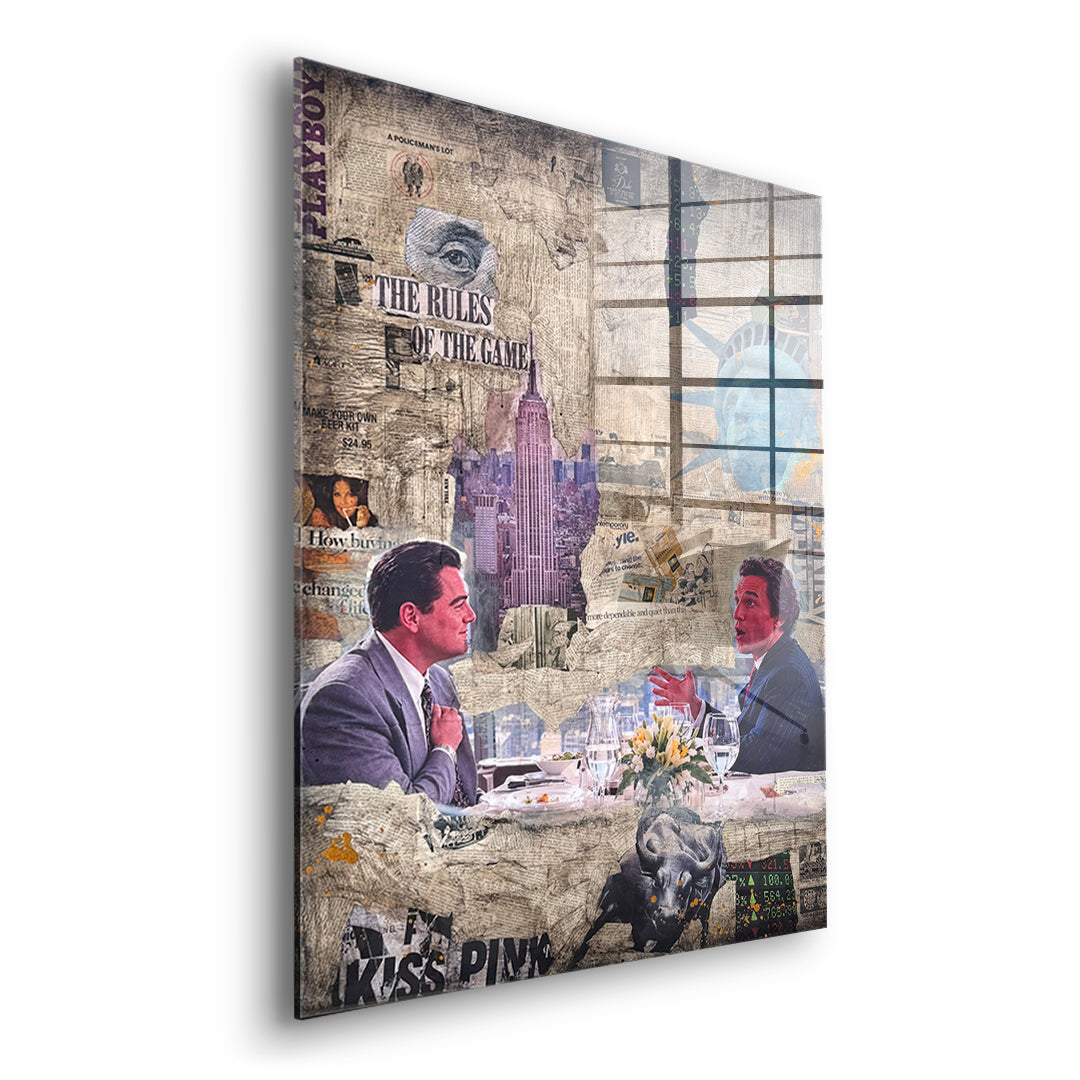 Seitenansicht des Acrylglasbilds Rules Of The Game ohne Rahmen