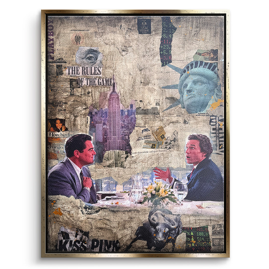 DOTCOMCANVAS Leinwandbild Rules Of The Game im goldenen Premium-Rahmen
