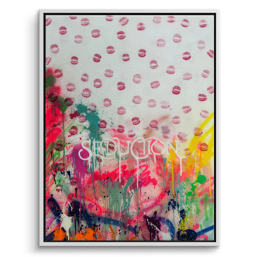 DOTCOMCANVAS Leinwandbild Seduction Kisses im weißen Premium-Rahmen