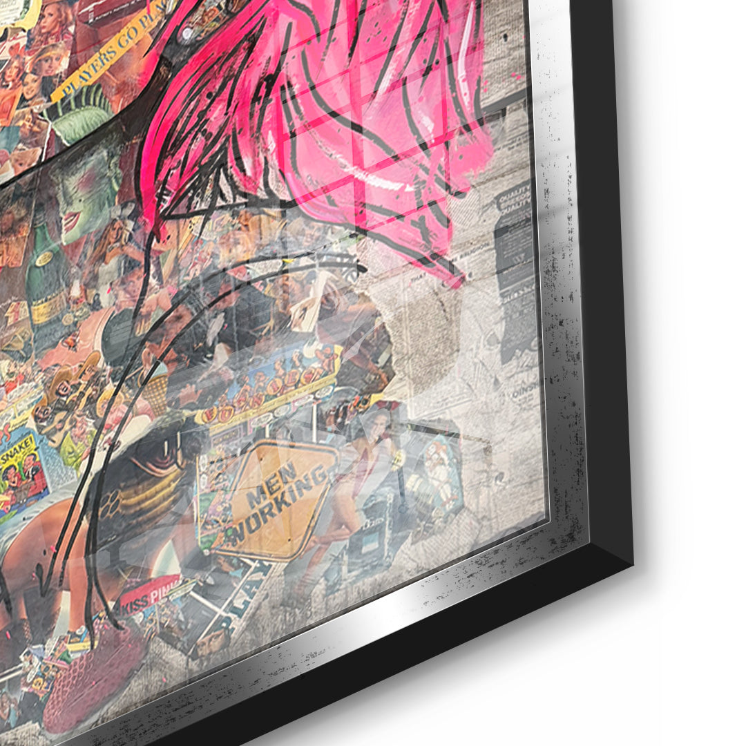 Detailaufnahme des 5mm Acrylglases, Seductive im silbernen Rahmen