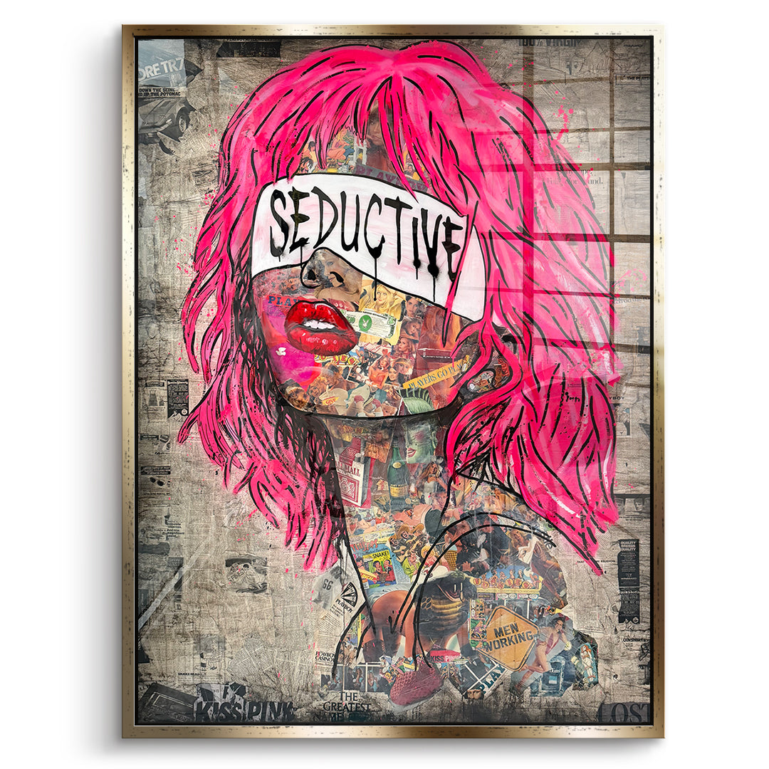 DOTCOMCANVAS Acrylglasbild Seductive im goldenen Premium-Rahmen