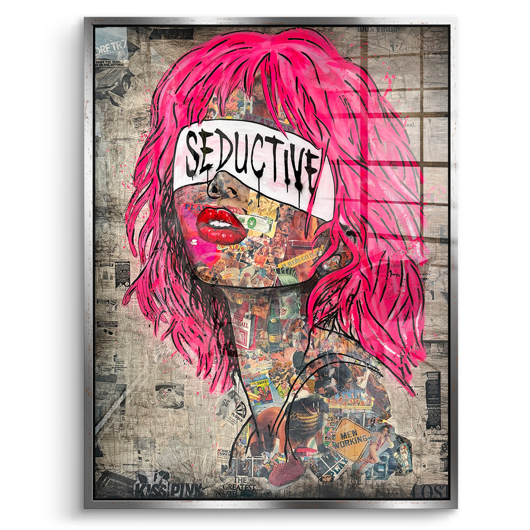 DOTCOMCANVAS Acrylglasbild Seductive im silbernen Premium-Rahmen