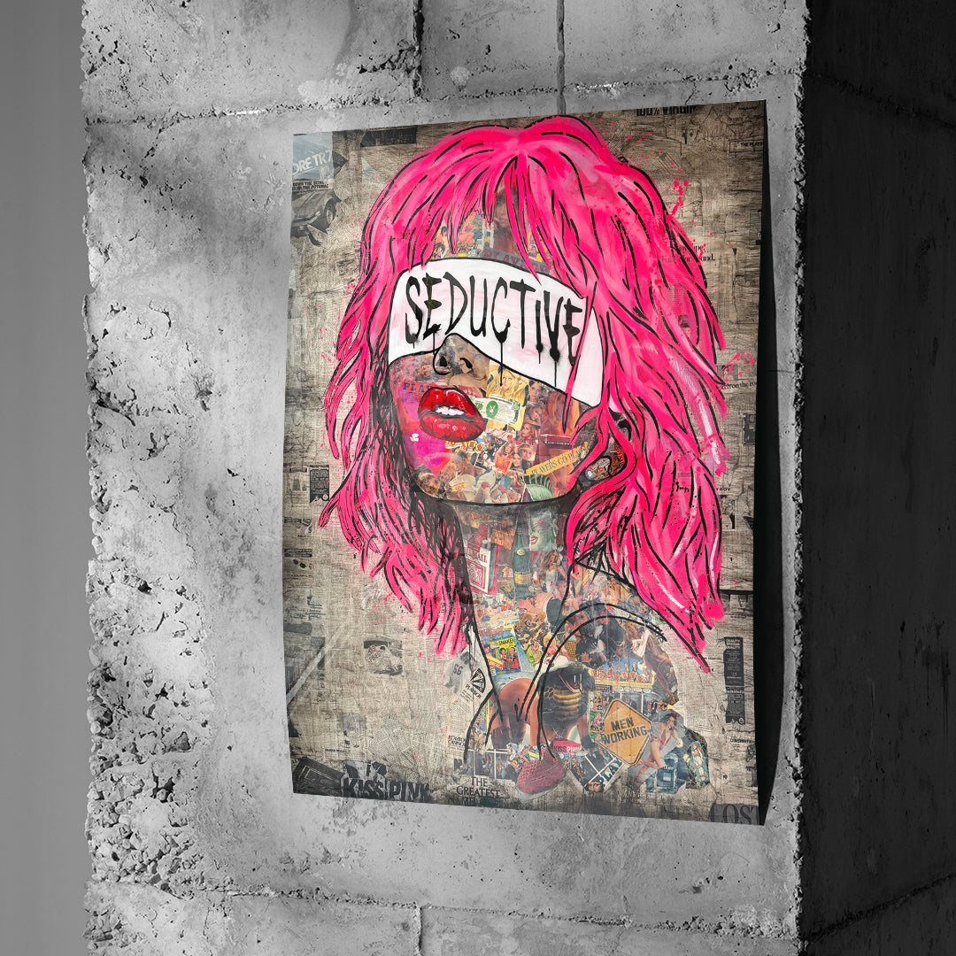 Poster Seductive an einer Betonwand