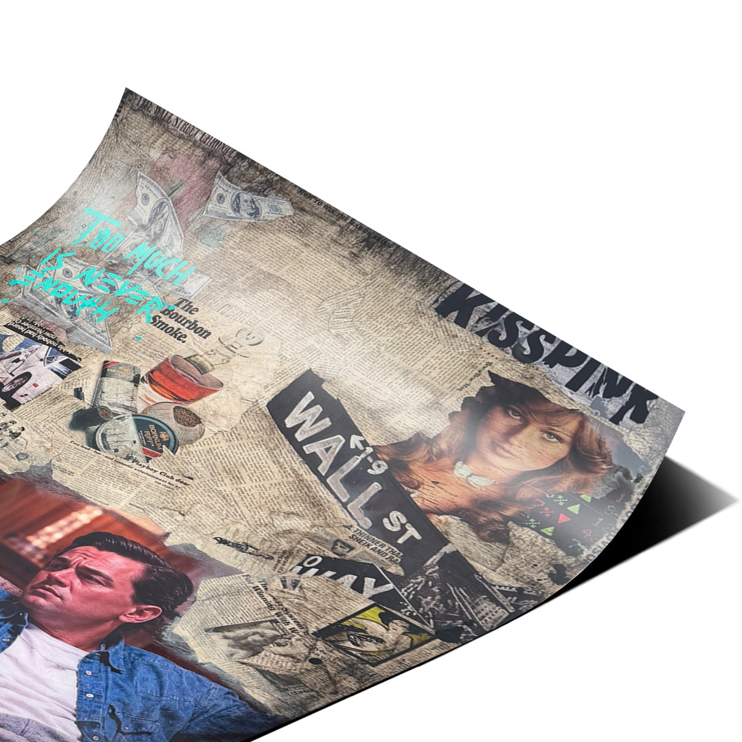 Eckdetail des Posters Too Much Not Enough