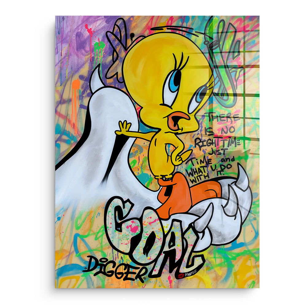 DOTCOMCANVAS Acrylglasbild Goal Digger Bird ohne Rahmen