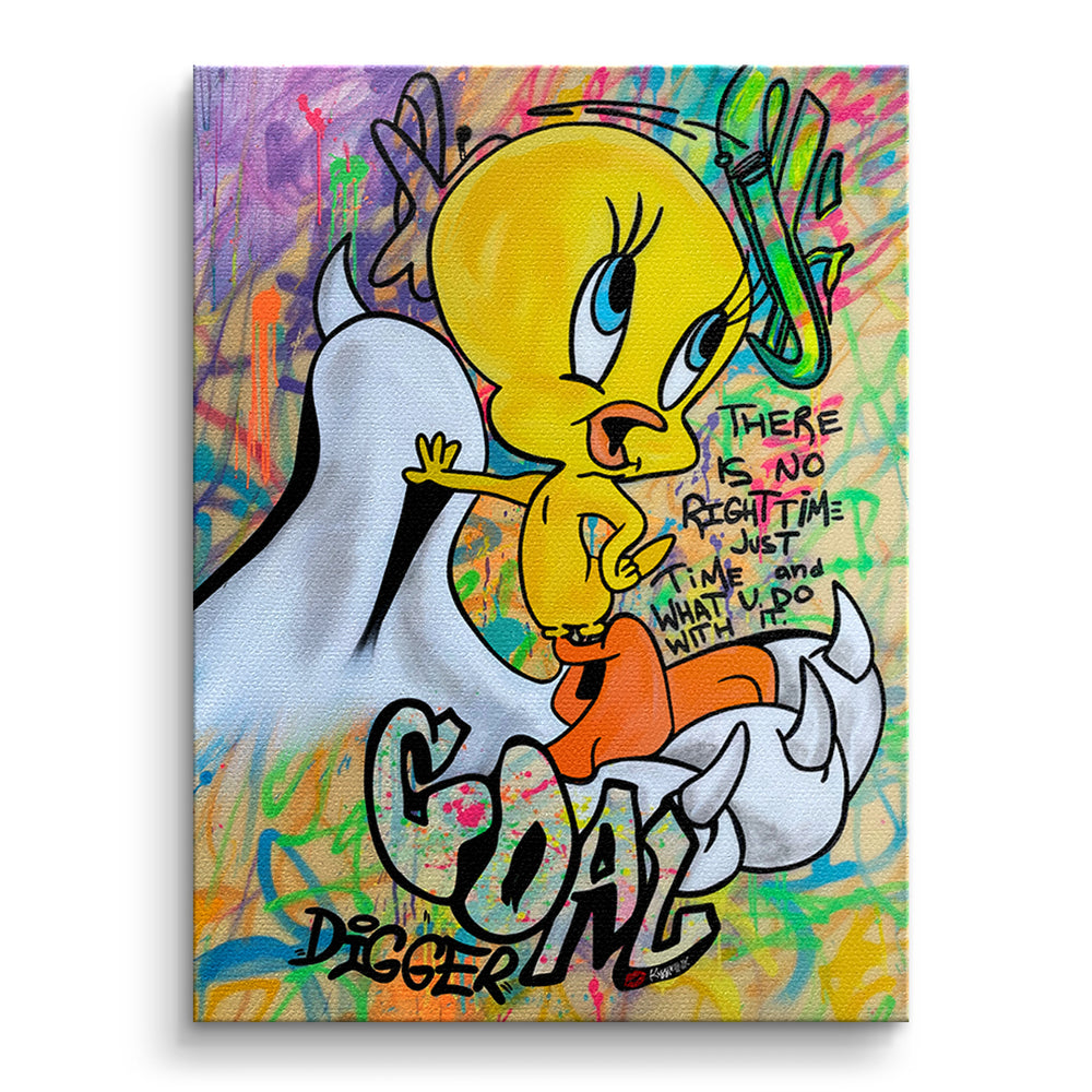 DOTCOMCANVAS Leinwandbild Goal Digger Bird ohne Rahmen