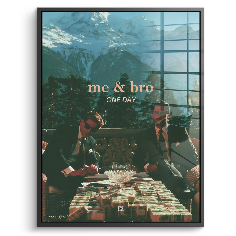 DOTCOMCANVAS Acrylglasbild Me & Bro One Day im schwarzen Premium-Rahmen
