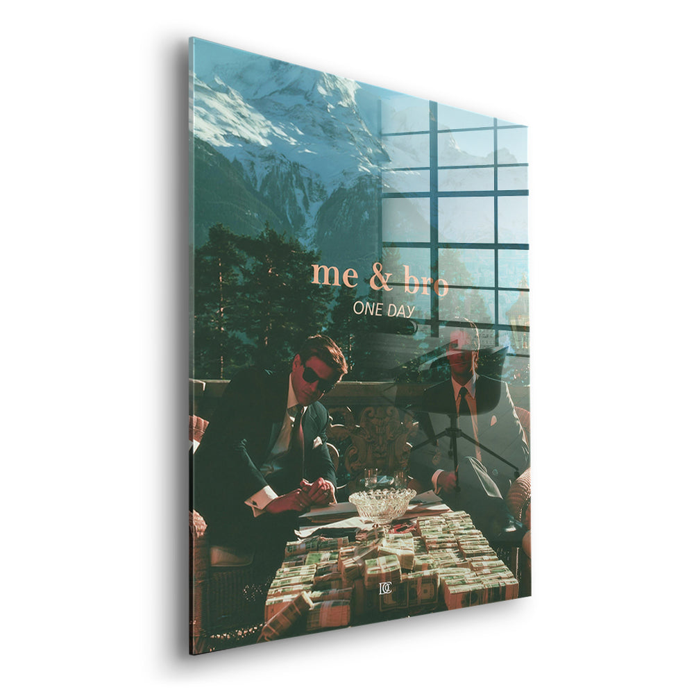 Seitenansicht des Acrylglasbilds Me & Bro One Day ohne Rahmen