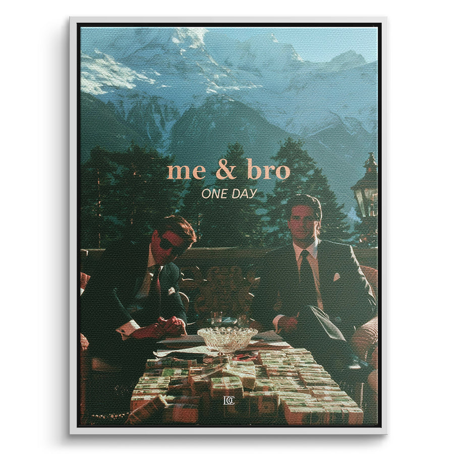 DOTCOMCANVAS Leinwandbild Me & Bro One Day im weißen Premium-Rahmen