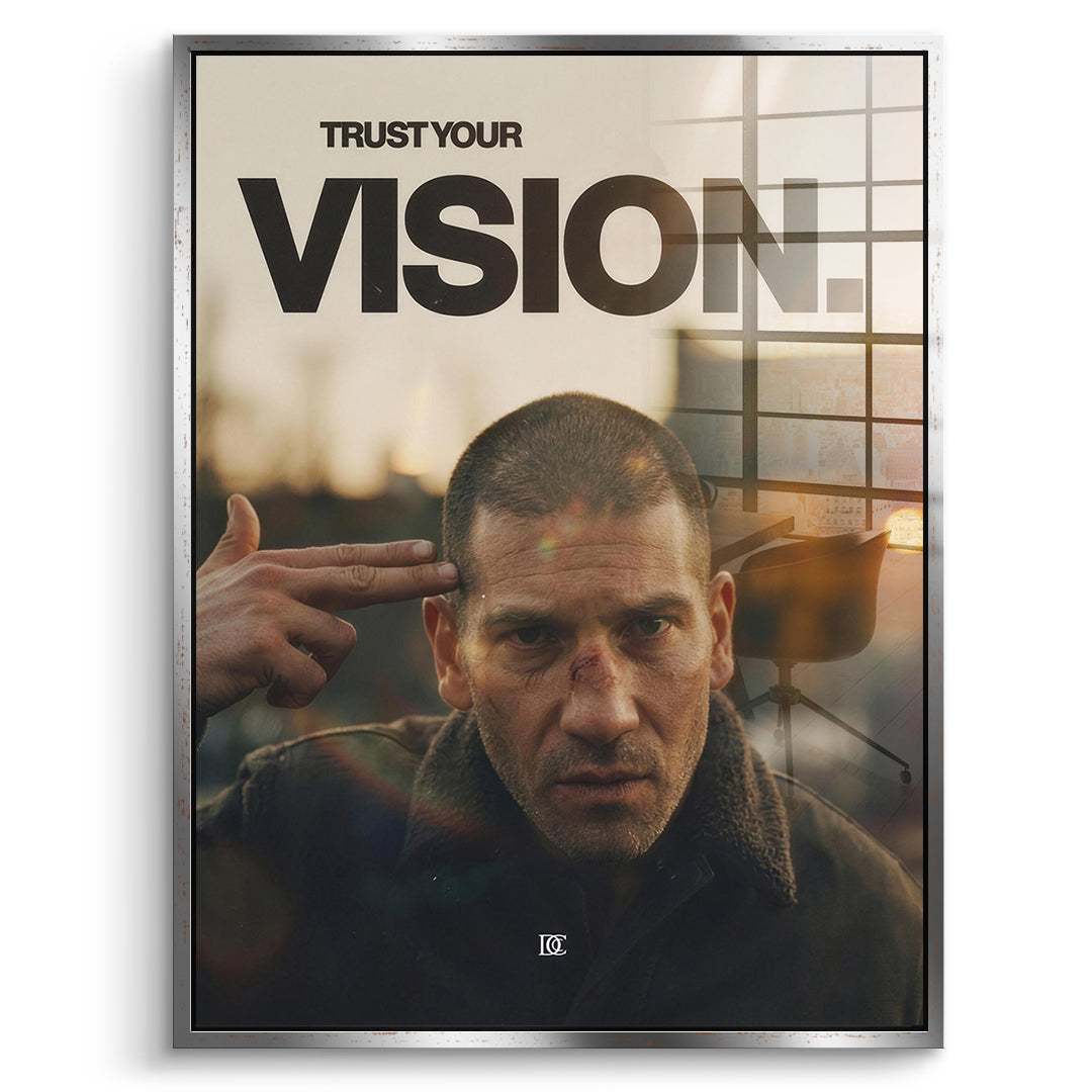 DOTCOMCANVAS Acrylglasbild Trust Your Vision im silbernen Premium-Rahmen