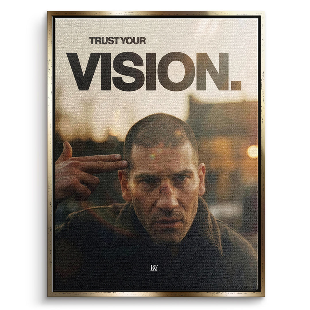 DOTCOMCANVAS Leinwandbild Trust Your Vision im goldenen Premium-Rahmen