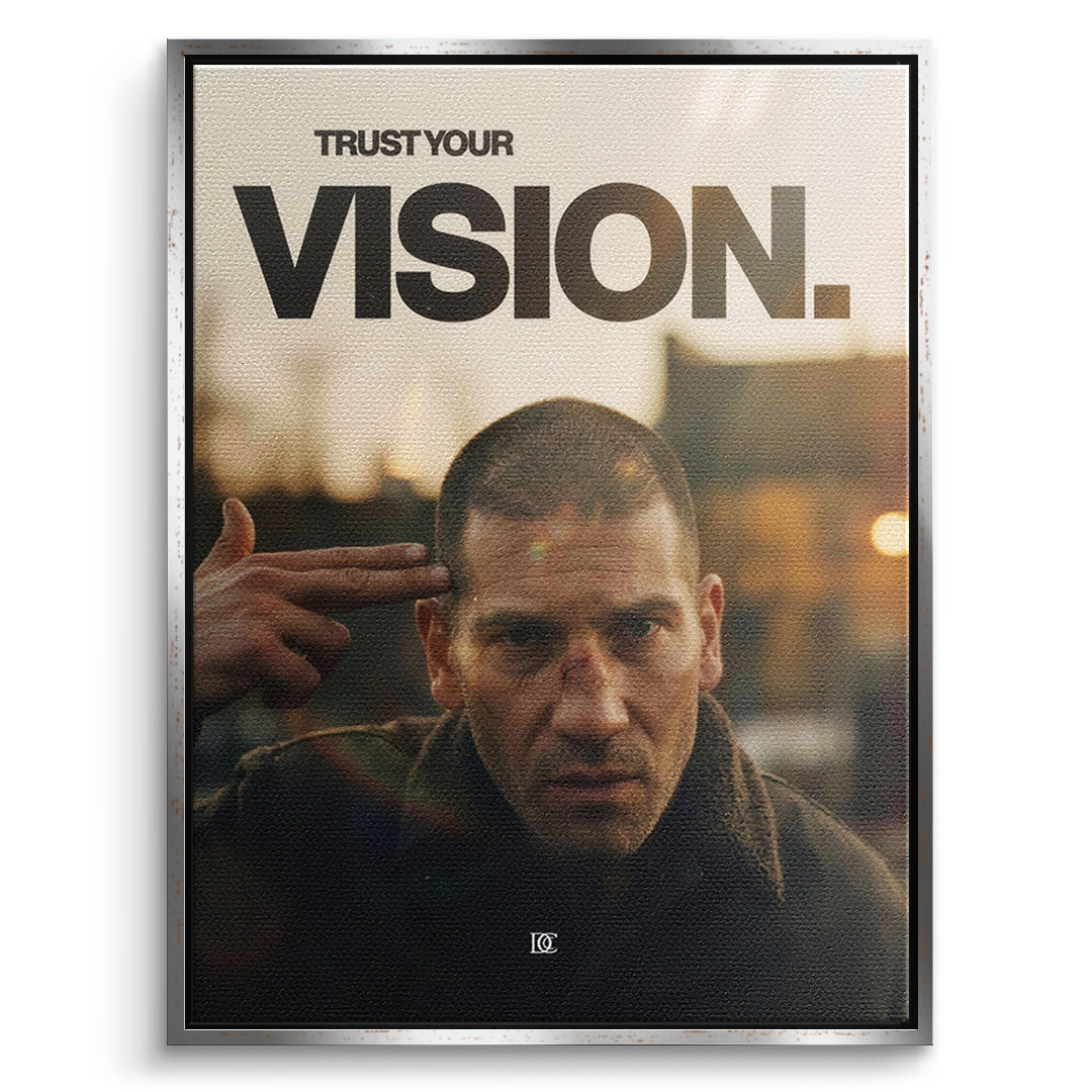 DOTCOMCANVAS Leinwandbild Trust Your Vision im silbernen Premium-Rahmen