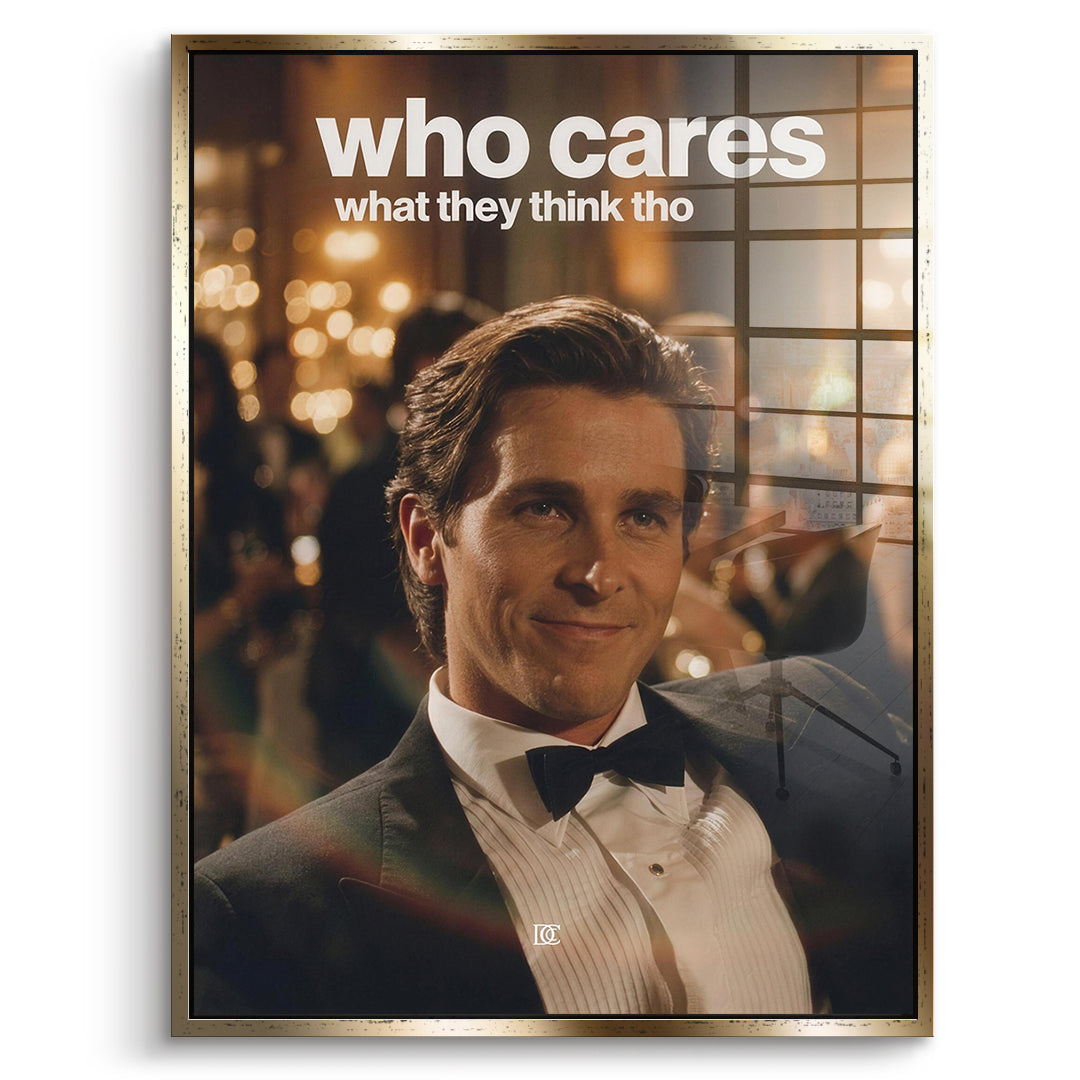 DOTCOMCANVAS Acrylglasbild Who Cares What They Think im goldenen Premium-Rahmen