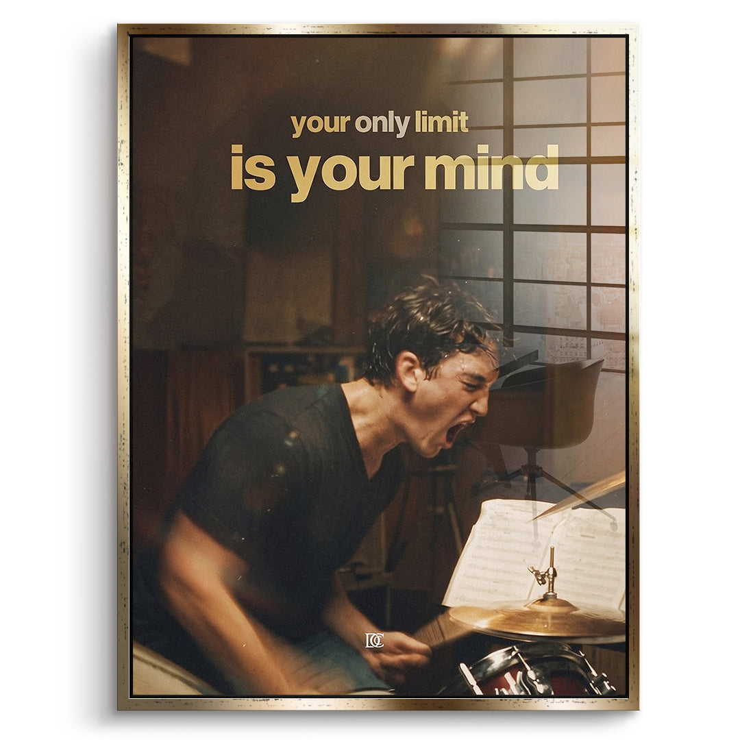 DOTCOMCANVAS Acrylglasbild Your Only Limit Is Your Mind Vintage im goldenen Premium-Rahmen