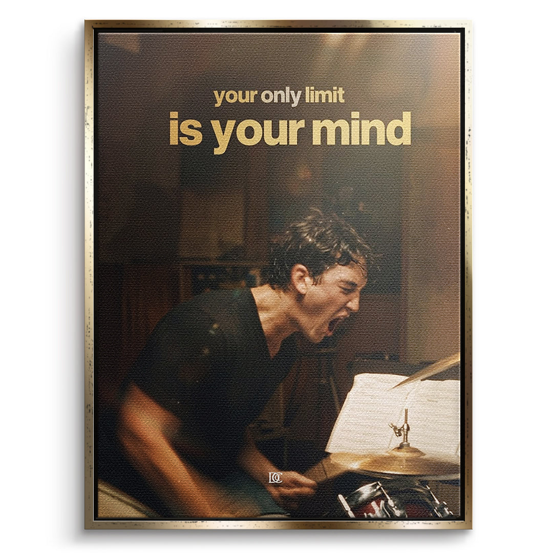 DOTCOMCANVAS Leinwandbild Your Only Limit Is Your Mind Vintage im goldenen Premium-Rahmen